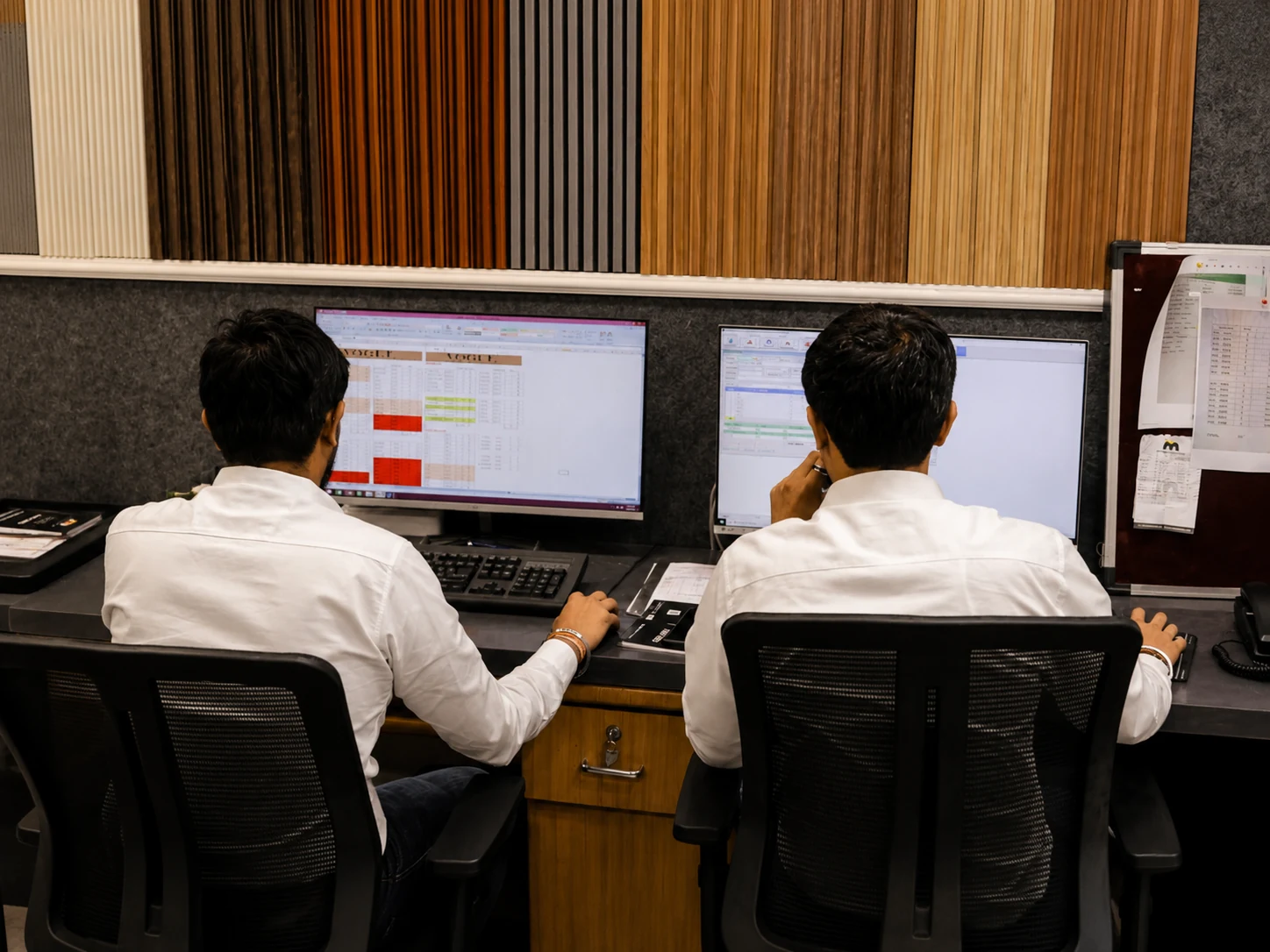 Mark Decor team coordinating packaging and dispatch readiness at their workstation