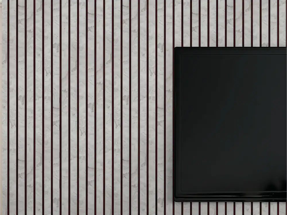 Louver wall panel for TV unit backdrop