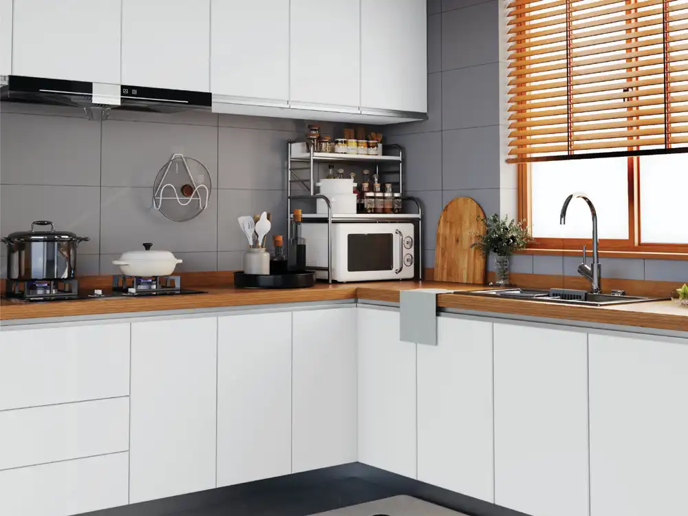 90 degree bendable laminate wrapping around a seamless furniture corner