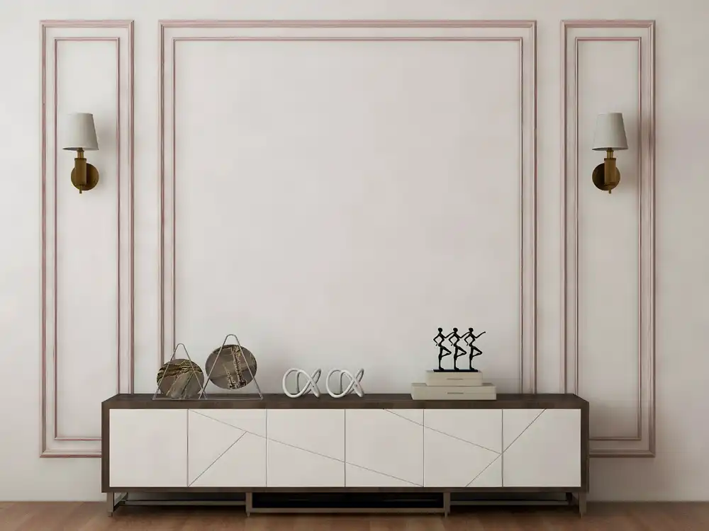 Painted wainscot wall demonstrating a bold residential or hospitality interior application